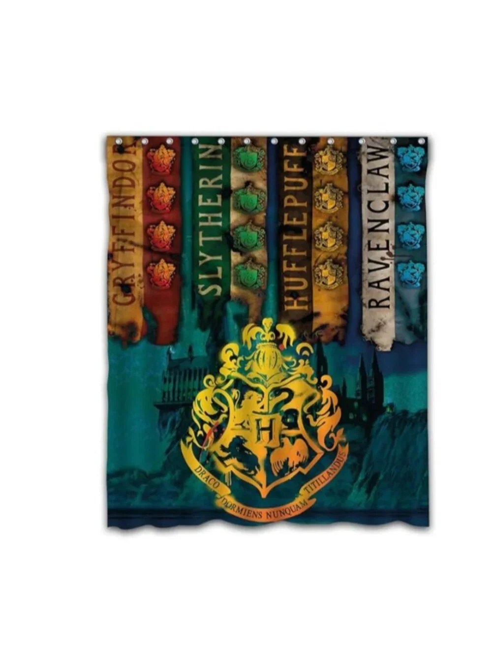 Potter Magic School Flag Design Waterproof Fabric Shower Curtain 60x72 In